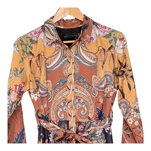 NWOT Annah Hariri Carya Modest Dress US Womens 10 Belt Buttons Long Sleeve - Picture 5 of 14